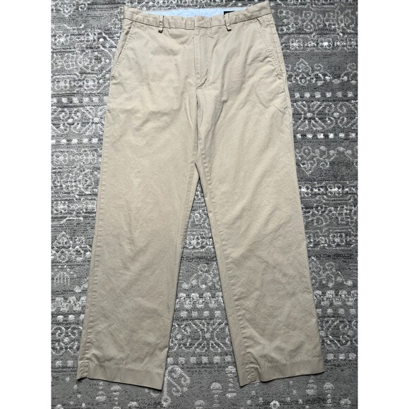 Banana Republic Chino Pants Mens 35 x 32 Straight Leg Khaki Cotton - Picture 1 of 8